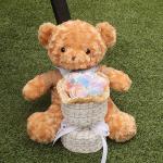 A teddy bear doll bouquet, a birthday gift for graduation on the Qixi Festival, a girl gives her best friend and girlfriend a teddy bear hug and a soap bouquet for sale