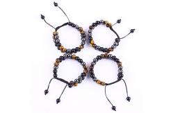 China Adjustable Double Layer Handmade Triple Stone Braided Rope Healing Bracelet supplier