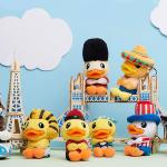 Cartoon Cotton Plush Toys , Duck Plush Doll Keyring pvc polyester Material