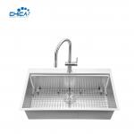 China 33x22x10 single bowl SUS304 stainless steel commercial topmount handmade house kitchen sink with faucet manufacturer