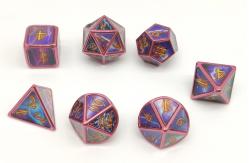 China Hand Carved Metal Polyhedral Dice 7 Piece Set For Tabletop RPG supplier