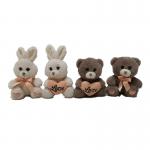 5.91in Grey BunnyValentines Day Plush Toys for sale