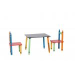 Childrens Wooden Crayon Themed Table And Chair Set , Easy to Assemble for sale