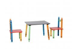 China Childrens Wooden Crayon Themed Table And Chair Set , Easy to Assemble supplier