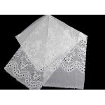 49 Inch Chiffon Embroidered Lace Fabric With Floral Bird Eyelet