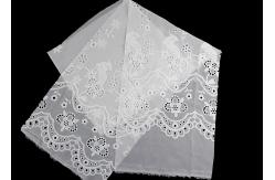 China 49 Inch Chiffon Embroidered Lace Fabric With Floral Bird Eyelet supplier
