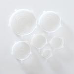 Flexible Transparent Silicone Food Storage 6 Pack Set Microwave Reusable Silicon Stretch Lid for sale