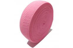 China Pink Herringbone Webbing Polyester Elastic Band 3.5cm Width supplier