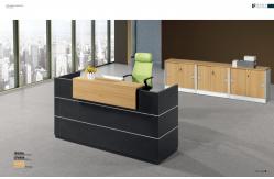 China Black Wood Office Reception Table , Modern Reception Furniture Customized supplier