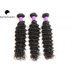 Deep Wave Unprocessed Brazilian Human Hair Weft Full End Without Split for sale
