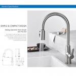 Powerful High Flow Kitchen Faucet 18/10 Stainless Steel Retractable Sink Tap for sale