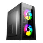 ETEK Gaming Computer Case MATX 2 Big RGB Fans On Front Panel  Fan On Side Pandel Available Support OEM ODM for sale