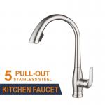 Hot Cold Stainless Steel Kitchen Faucet  Single Handle Extendable Kitchen Tap for sale