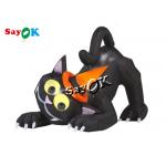 6 FT Garden Lawn Inflatable Holiday Decorations Animated Black Blow Up Cat With LED Lights for sale