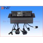 Oval Meeting Table Plug Sockets Black Matte Color With Power Data Jack for sale