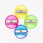 Mini School Kids Round Handheld Pencil Sharpener With Cover for sale