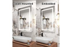 China Rectangle LED Light Bathroom Wall Mirror Cabinet With Barbershop Design supplier