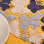 100% Polyester Embroidery Flower And Butterfly Designs Knitted Tricot France Lace Fabric