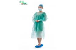 China Disposable Waterproof PP Non Woven Isolation Gown With Knitted Wrist supplier