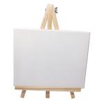 Pure Cotton Round Blank Stretched Canvas With Tabletop Easel For Kids Drawing