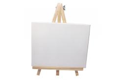 China Pure Cotton Round Blank Stretched Canvas With Tabletop Easel For Kids Drawing supplier