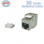 Shielded STP Zinc Alloy RJ45 Keystone Jack 180 Degree Toolless CAT7 CAT5E for sale