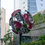 Beautiful Flower Shape Stainless Steel Sculpture for Outdoor Decoration for sale