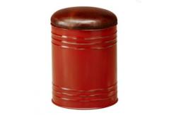 China Modern Space Saving Metal Tin Cans With Fabric Storage Round Ottoman supplier