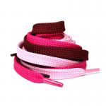 100% Polyester Flat Shoe Laces Rope Pink Shoelaces Bulk Customized for sale