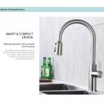 Swiveling Spout Deck Mounted Kitchen Faucet IPX5 Motion Sensor Tap