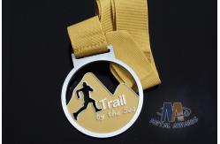 China Cut Out Design Custom Award Medals , Personalised Medals With Yellow Ribbon supplier