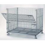 Foldable Wire Mesh Storage Cages Stackable Basket Container 800kg Load Capacity for sale