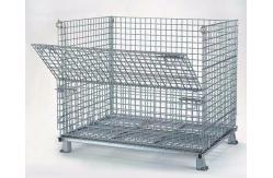 China Foldable Wire Mesh Storage Cages Stackable Basket Container 800kg Load Capacity supplier