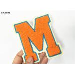 Bright Orange  M Chenille Varsity Letter Patches Abrasion Resistant