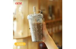 China Milk Tea Straw Cup Transparent Double-Layer Plastic Water Cup supplier