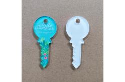 China Key Shape Acrylic Sublimation Keychain Blanks Custom Acrylic Keyring supplier