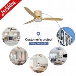 Energy Saving 52in Flush Mount LED Ceiling Fan With Solid Wood Blades