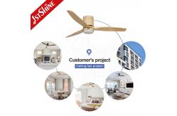 China Energy Saving 52in Flush Mount LED Ceiling Fan With Solid Wood Blades supplier