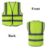 100% Polyester High Visibility Fluorescent Reflective Mesh Vest With Pockets Zipper