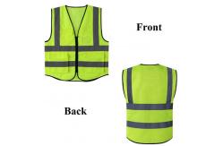China 100% Polyester High Visibility Fluorescent Reflective Mesh Vest With Pockets Zipper supplier