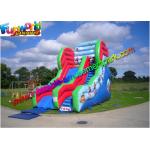 Three Line Commercial Inflatable Slide 0.55mm PVC With Air Blower for sale