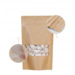 Brown Kraft Paper  Biodegradable Stand Up Pouch With Window for sale