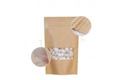 China Brown Kraft Paper  Biodegradable Stand Up Pouch With Window supplier