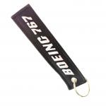 Boeing 767 Aviation Keychain Gift | Black-White 3D Embroidery | Laser Engraved Metal Ring​ for sale
