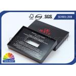 Glossy Lamination Black Rigid Gift Paper Box with Paper Tray , Electronics Packaging Box