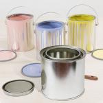 50ml-5L Custom Empty Round Paint Can Paint Tin Containers With Tight Triple Lid for sale