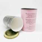 Custom Paper Cans Packaging Cardboard Tea Coffee Container Tube With Metal Lid Closure for sale