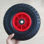300-4 Red Rim Rubber Wheel 10 Inch Tire Garden Cart Wheelbarrow Pneumatic Wheels for sale
