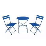 Outdoor Garden Steel Leisure Conversation Patio Bistro Set Folding Table And Chairs for sale