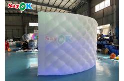 China White LED Lights Inflatable Photo Booth Curved Wall For Inflatable Exhibition Stands supplier